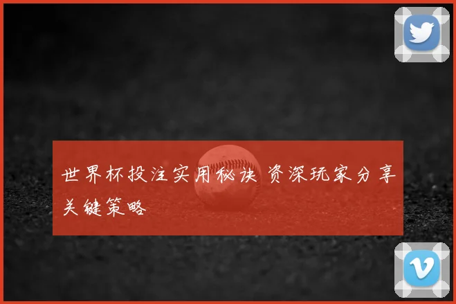 世界杯投注实用秘诀 资深玩家分享关键策略